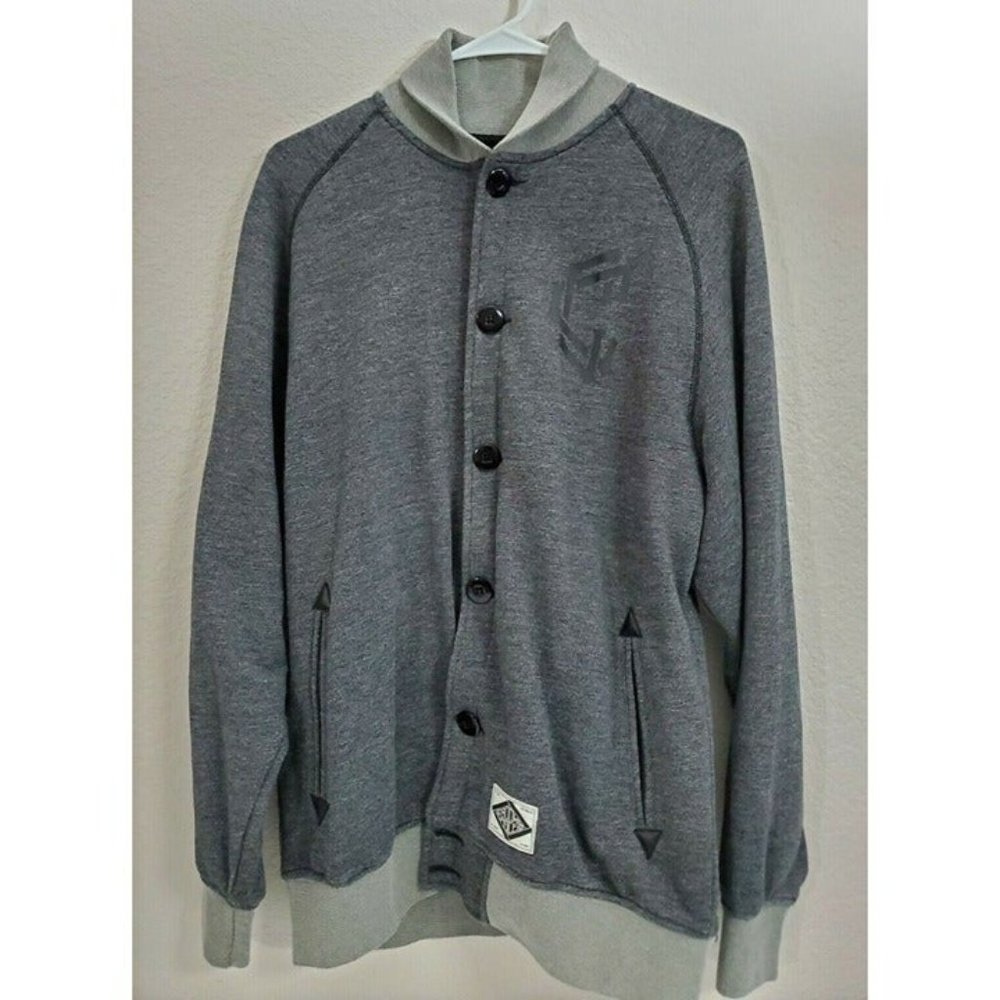Crooks & Castles T.R.E. TMLL Trouble Varsity Baseball Jacket Grey Sz Mens Medium - Picture 1 of 8